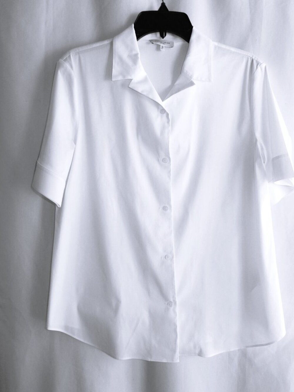 Lafayette 148 New York White Short Sleeve Blouse in Size 10 - Picture 1 of 4